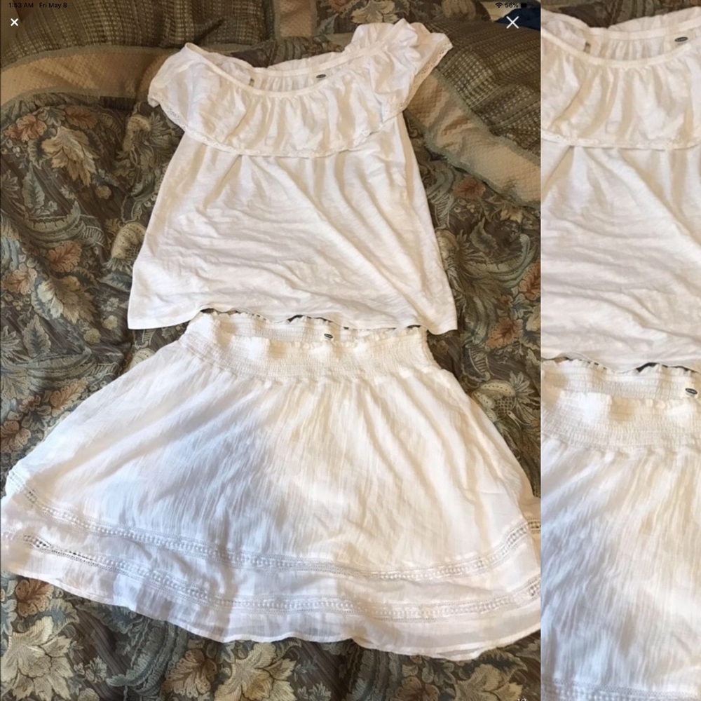Off the shoulder blouse and matching skirt